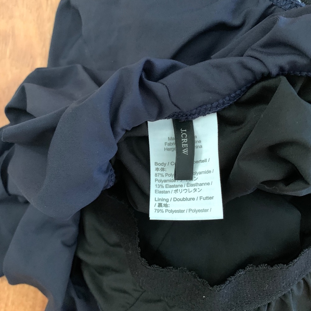 J. Crew Ruffle Scoopback One Piece Swimsuit Navy 0 - Picture 5 of 5